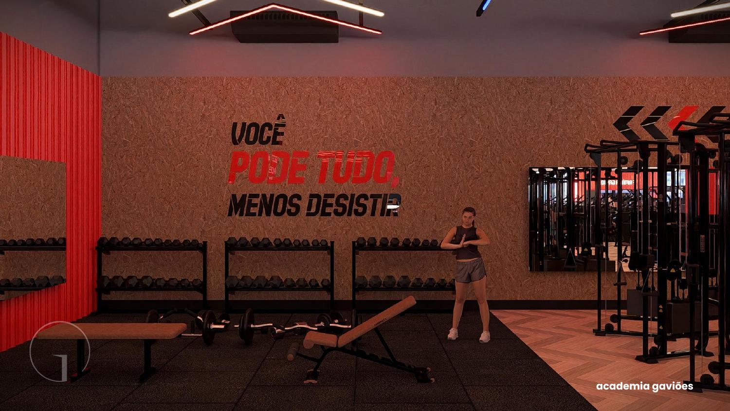 Área de musculação da Academia Gaviões
